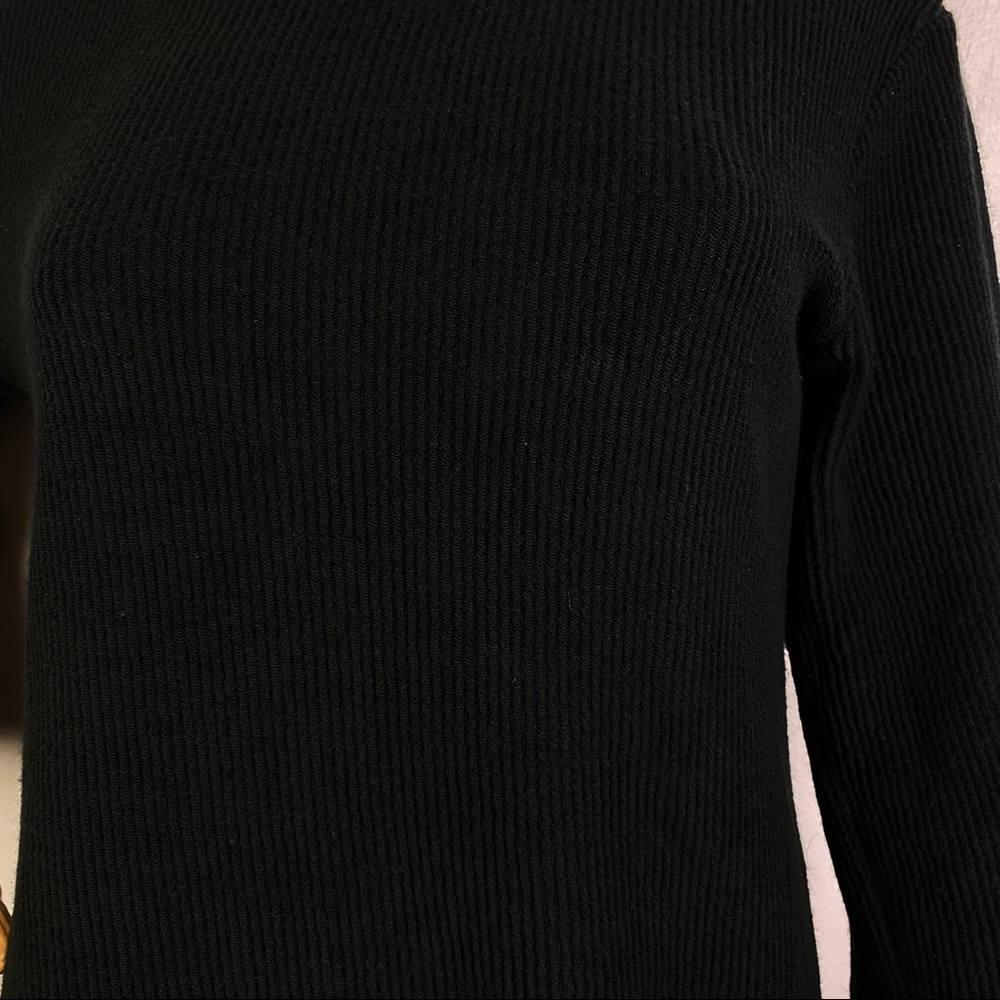 REFORMATION BLACK RIBBED PULLOVER SWEATER - Picture 4 of 7